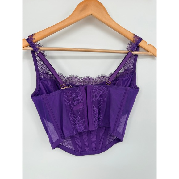 Victorias Secret Dream Angels Purple Lace Corset Top Bustier S-DD NWT - Picture 2 of 8